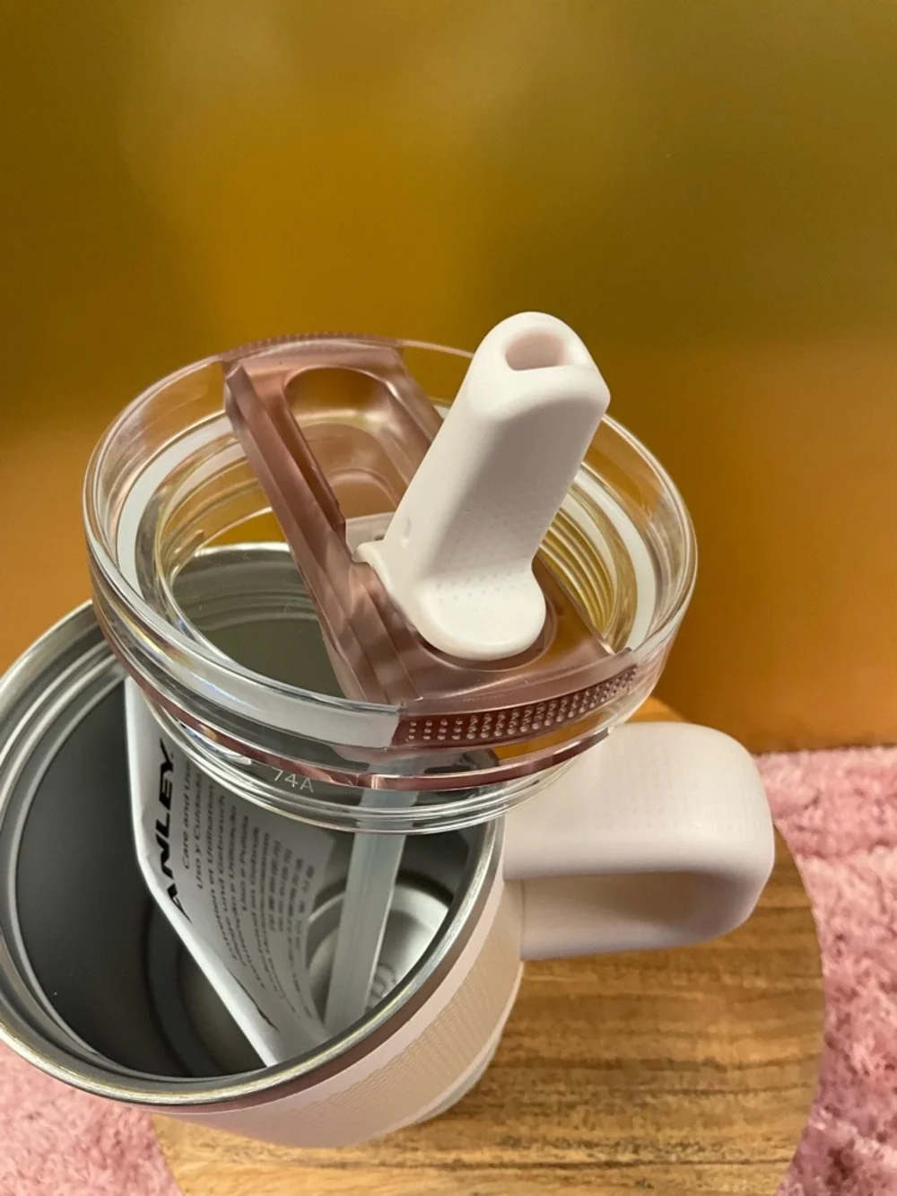 Stanley Pink Insulated Tumbler with Handle and Straw Lid - Picture 6 of 7